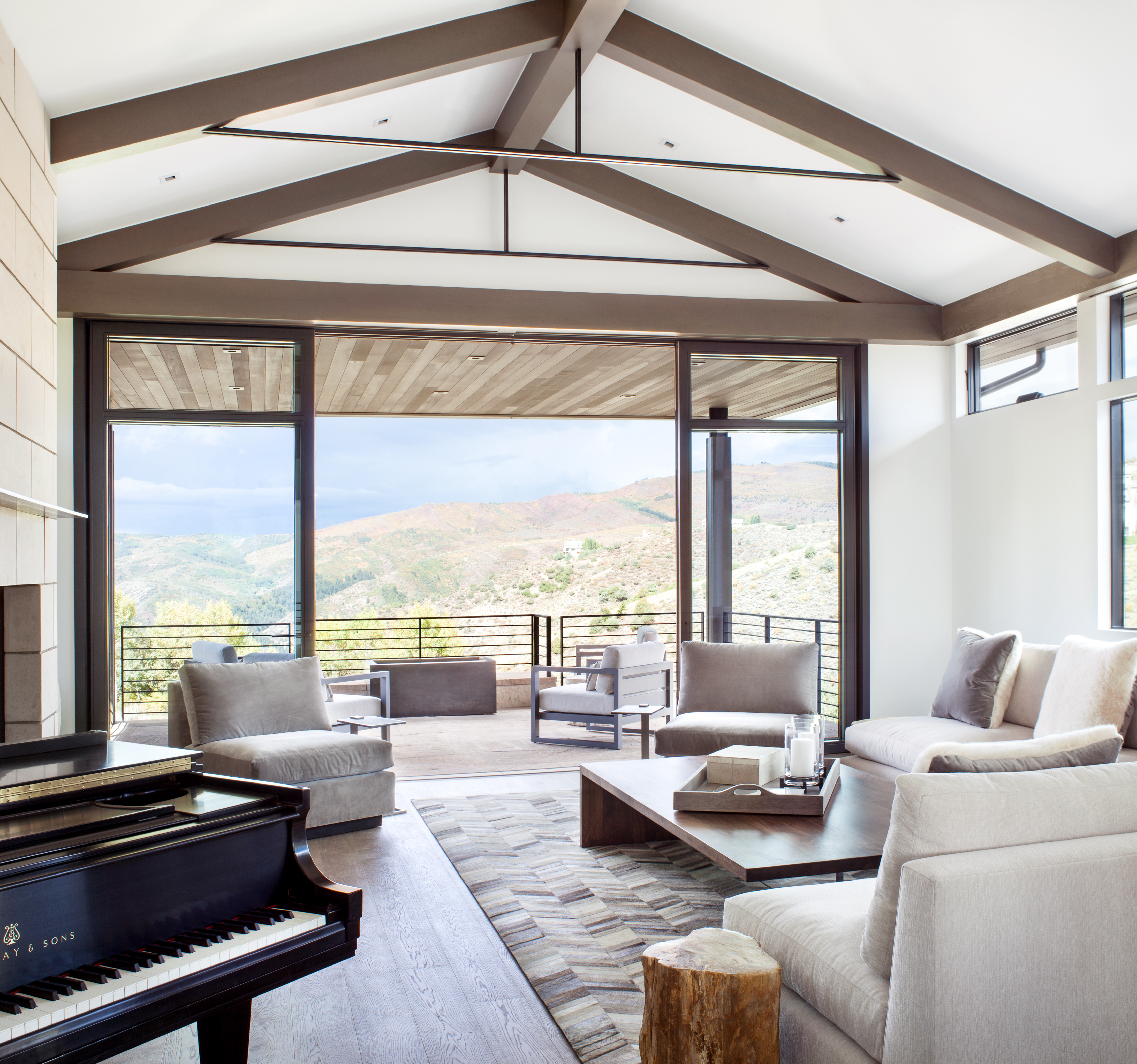 Luxury interior with mountain views