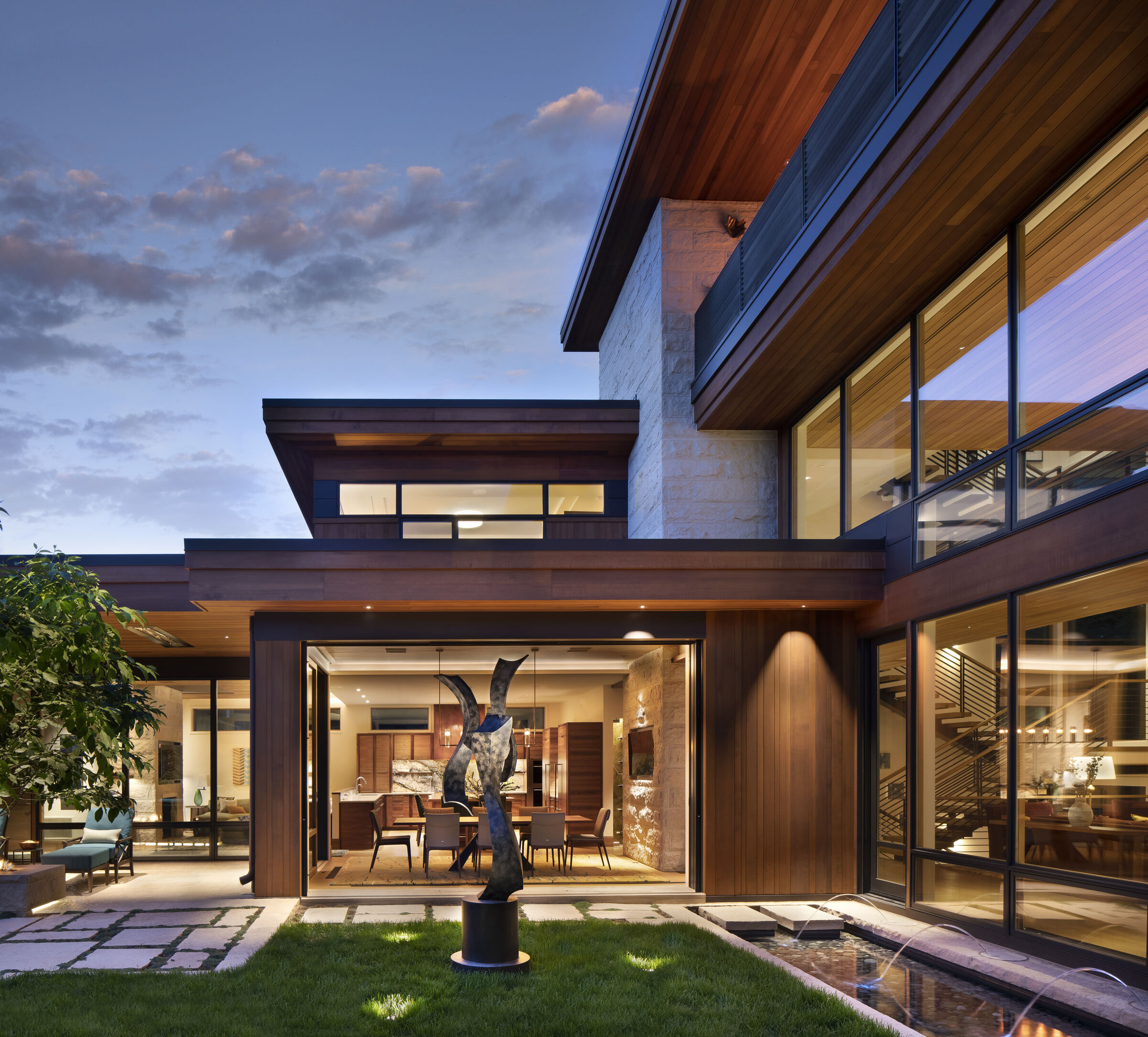 Urban Color kitchen with walnut